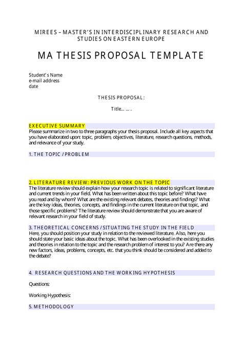 Ma Thesis Proposal Template Interdisciplinary Research And Studies On