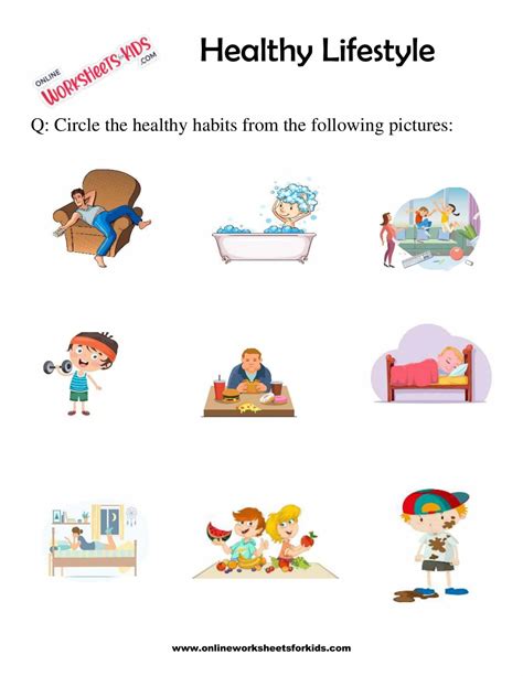 Healthy Lifestyle Worksheets For Grade 1 4