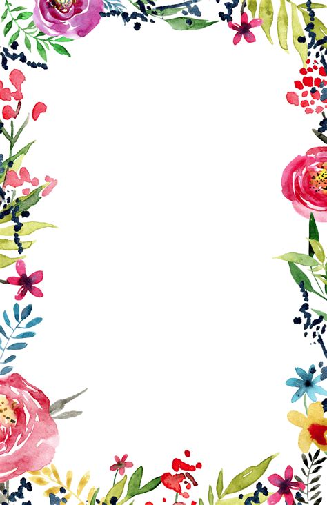 Free Printable Invitations Templates Floral Border Design Flower Border