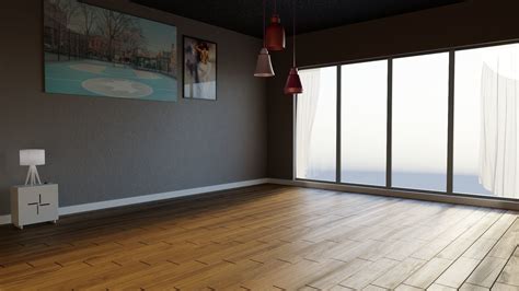 3d Modern Empty Living Room Cgtrader