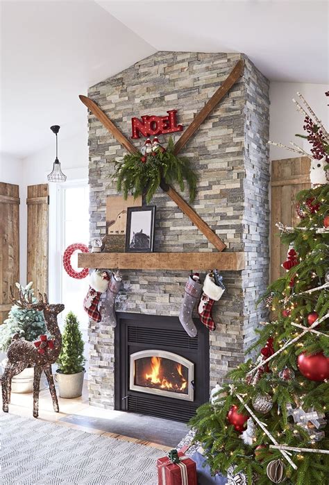 31 Rustic Stone Fireplace With Christmas Decor