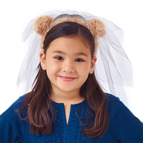 Bear Ears Headband And Veil For Kids