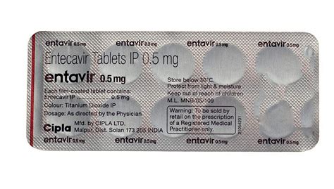 Entavir 05mg Strip Of 10 Tablets Health And Personal Care