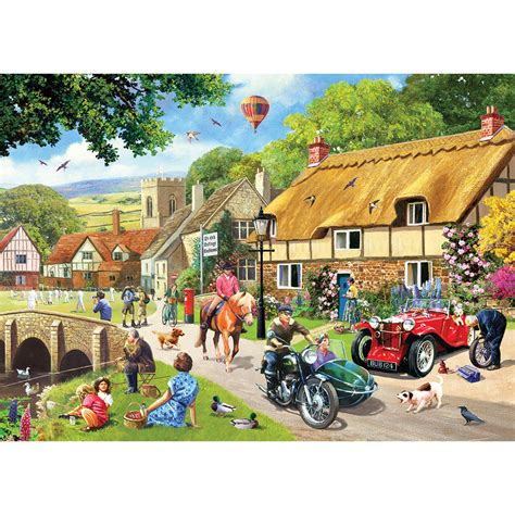 A Busy Day In The Village 1000 Piece Jigsaw Puzzle Bits And Pieces Ca