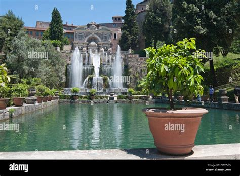 The Renaissance Gardens Of The Villa Deste Tivoli Near Rome Italy