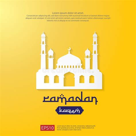 Ramadan Kareem Greeting Card Islamic Banner Design With Silhouette