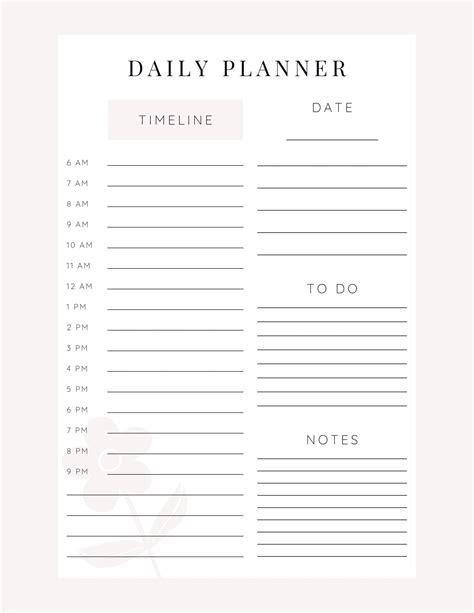 Printable Daily Planner Time Management Organizer Goals In Etsy