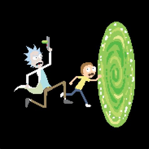Take a trip through the rick and morty multiverse.direction: Pixel Rick and Morty - Rick And Morty - Tapestry | TeePublic