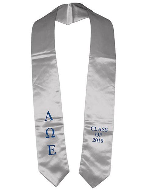 Classic Colors Embroidered Grad Stole — Greeku