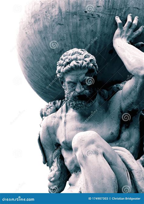 Estatua Del Dios Griego Atlas Sosteniendo El Globo Sobre Sus Hombros Imagen De Archivo Imagen