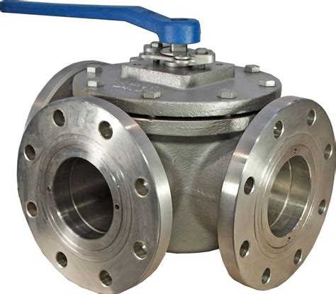 Stainless Steel Three Way Flanged Ball Valve 3 Ways Size 50mm At