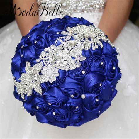 2016 Royal Blue Wedding Flowers Bouquets Fleur Bleu Roi