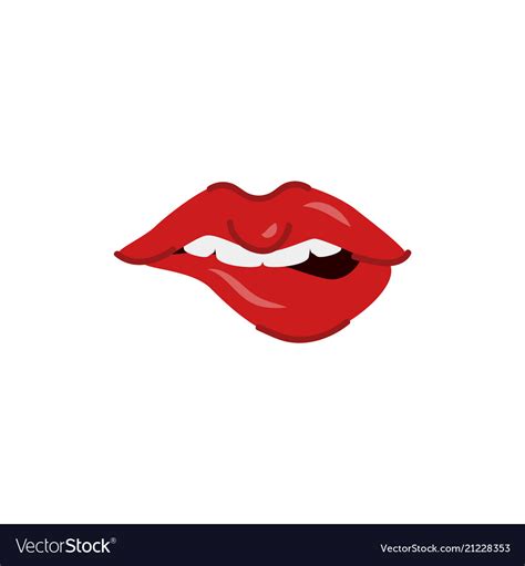 Vector Stock Woman Biting Her Red Lips Vector Illustration Clipart Hot Sex Picture