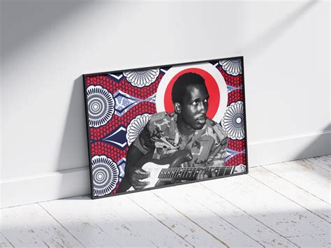 Thomas Sankara Premium Poster Thomas Sankara Colourful Portrait Black