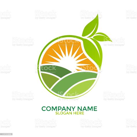 Green Nature Farm Logo Design Template Stock Illustration Download