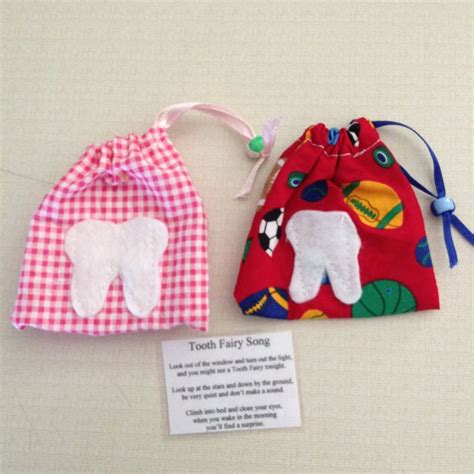 Tooth Fairy Bags For Kids Lost Teeth Can Hang Or Go Under Pillow