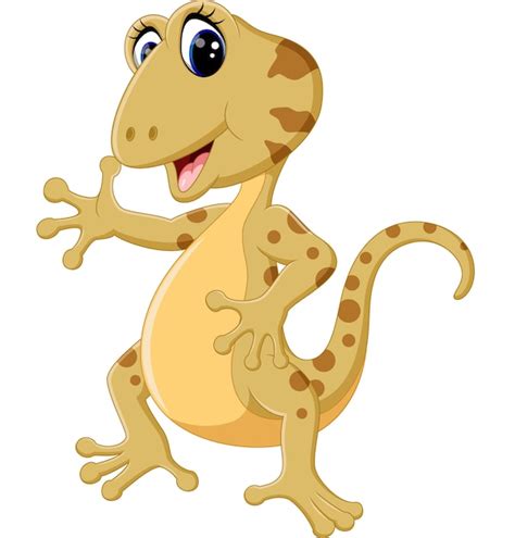 Premium Vector Illustration Of Cartoon Cute Lizard