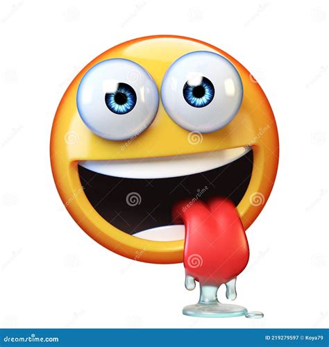 Drooling Face Emoji Emoticon With Watery Mouth 3d Rendering Stock