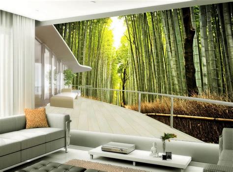 Custom 3d Mural Wallpaper Bamboo Forest Landscape Home Decoration Non