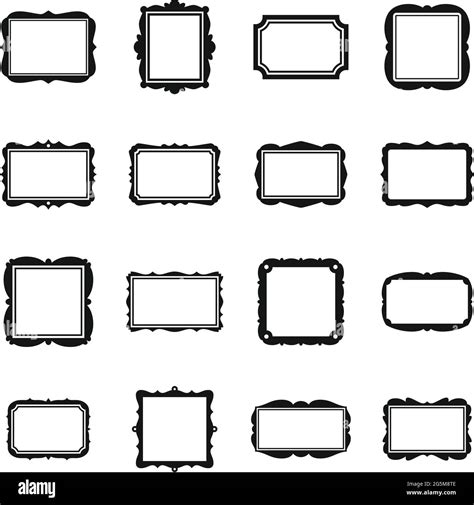 Photo Frame Icons Set Simple Vector Picture Ornate Stock Vector Image