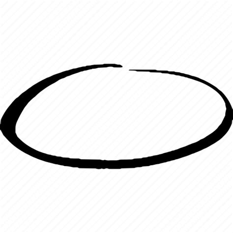 Cartoon Circle Hand Drawn Holding Device Oval Roundel Sketch Icon