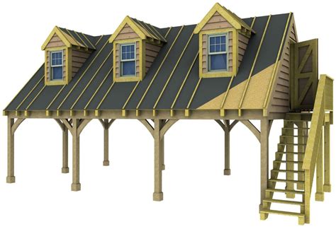 Monster house plans offers house plans with carport. 3 Bay Carport with Room Above Basic Kit (as supplied ...