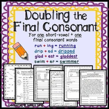 Doubling The Final Consonant When Adding Ing Ed Er Est Suffixes