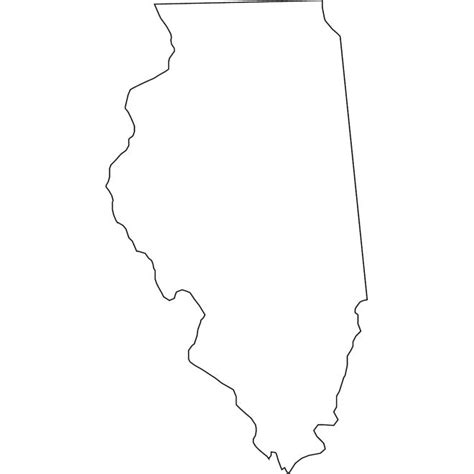 Outline Map Of Illinois Royalty Free Stock Svg Vector