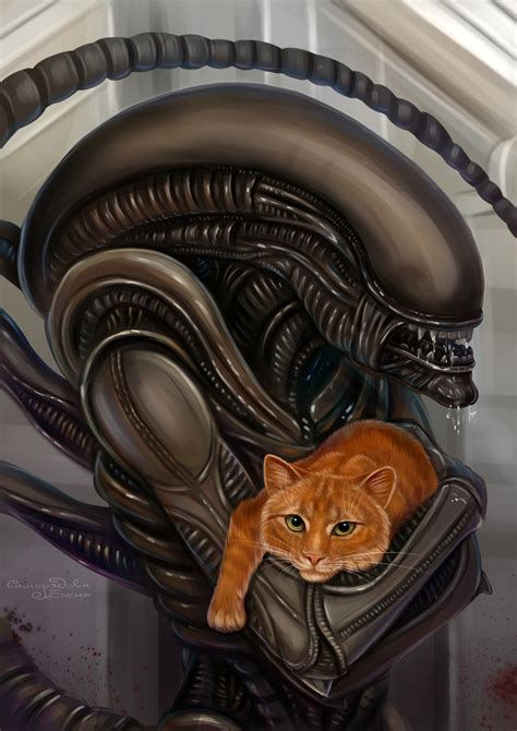 Artstation Alien And The Cat