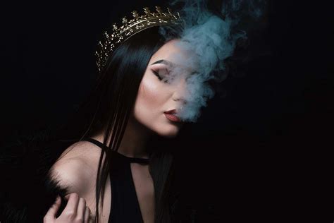 Human Smoke Coming Out From Womans Mouth Person Image Free Photo