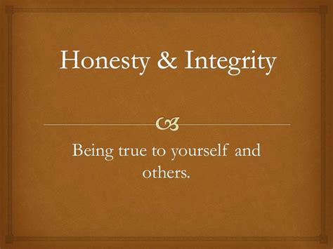 Honesty Integrity Revised