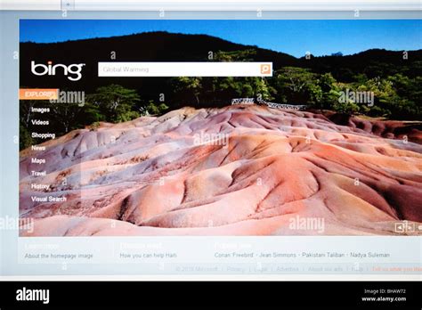 Bing Search Engine Homepage Stock Photo Alamy