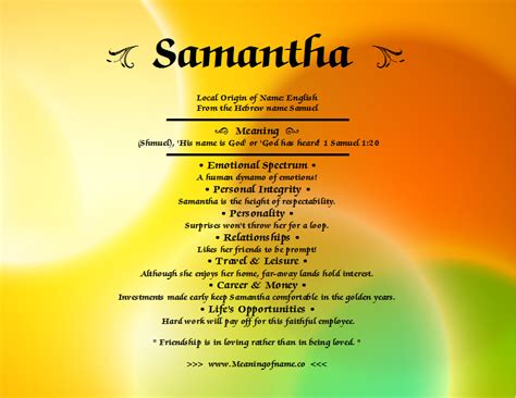 Samantha Meaning Of Name