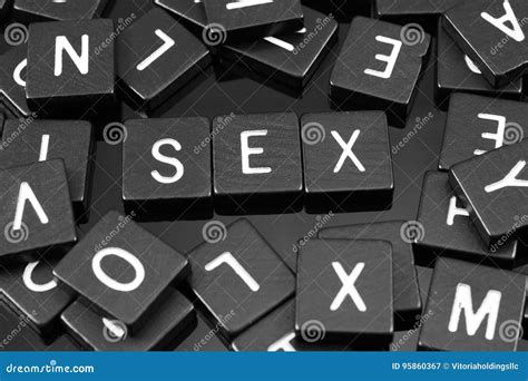 Black Letter Tiles Spelling The Word And X22sexand X22 Stock Image