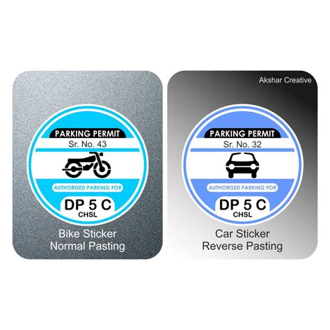 Vehicle Parking Stickers For Society And Apartments Round Shape