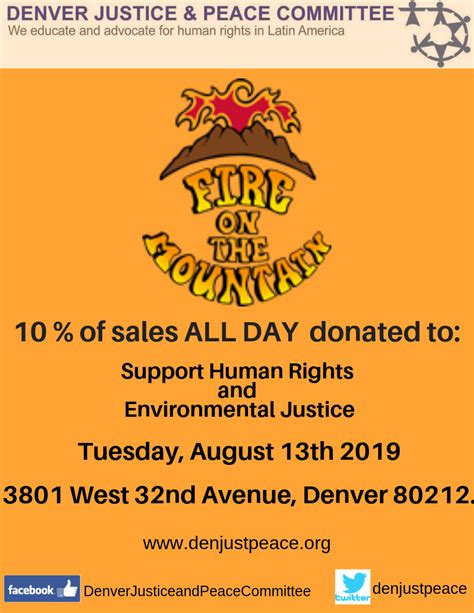 Dine For Peace And Justice August 13 2019 Denver Justice And Peace