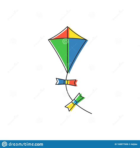 Kite Vector Icon Symbol Isolated On White Background Stock Vector