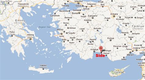 Interaktywna mapa turcji wraz z opisem i lokalizacją głównych miast, wsi, jezior, rzek, gór oraz innych obiektów geograficznych i turystycznych. Side Turcja Mapa | Mapa