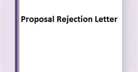 Sample Proposal Rejection Letter Format Assignment Point