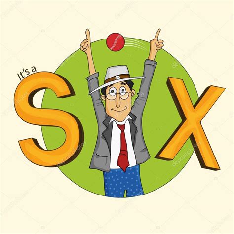 Cartoon Of Cricket Umpire Showing Sixer Stock Vector By