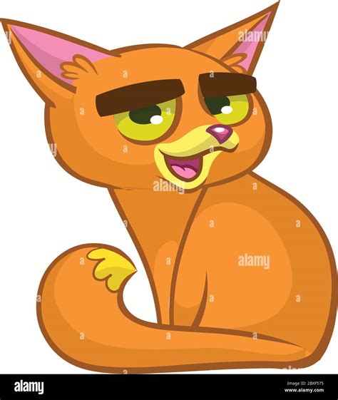 Vector Illustration Of Grumpy Cat Cute Fat Cartoon Cat With A Grumpy