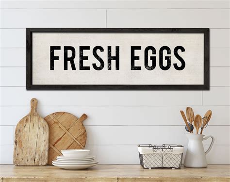 Fresh Eggs Vintage Sign Country Kitchen Decor Rustic Wall Etsy