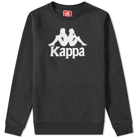 Kappa Authentic Eslogari Crew Sweat Black And White End Uk