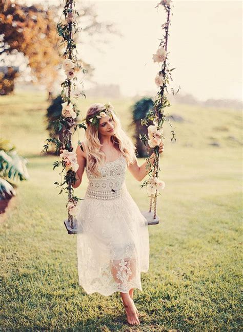 Sheer Embroidered Lace And Crochet Gypsy Wedding Dress