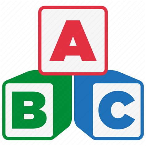 Abc Alphabet Blocks Cube Education Learning Reading Icon
