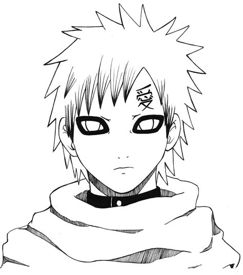 Gaara In Naruto Coloring Page Anime Coloring Pages