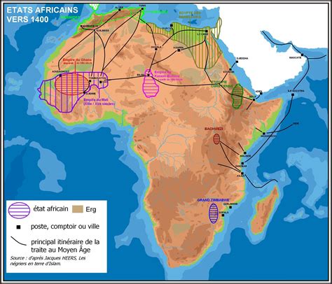 Historical Map Of Africa Circa 1400 Full Size Ex
