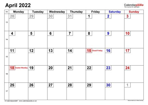 April 2022 Calendar Free Printable Calendar Templates Free Printable