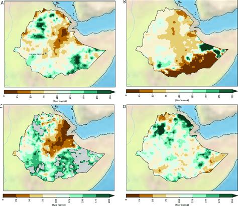 Percentage Of Normal 1981 2010 Seasonal Total Rainfall In Ethiopia