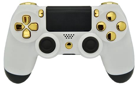 White And Gold Soft Touch Ps4 Controller